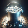 ice cubes in bucket