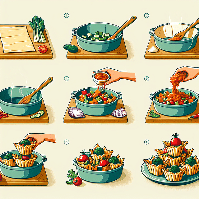 bite-sized ratatouille in phyllo cups