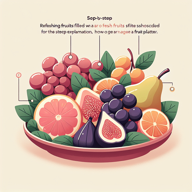 fresh fruit platter with grapes, figs, and pears