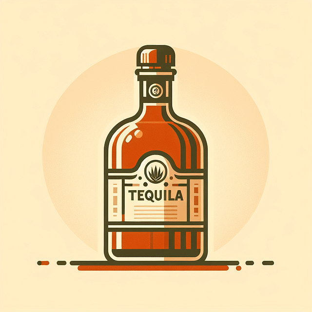 aged tequila bottle with a warm amber hue