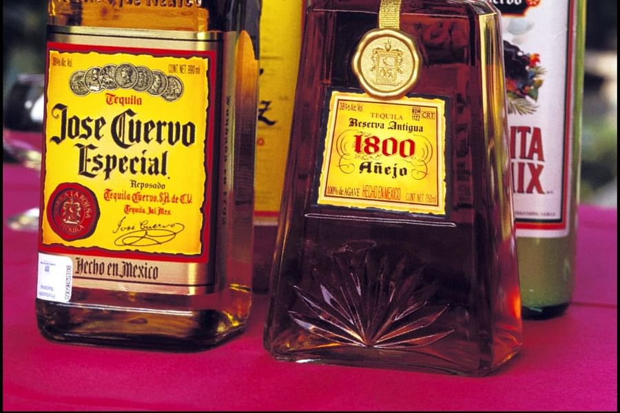 Blanco tequila with sushi